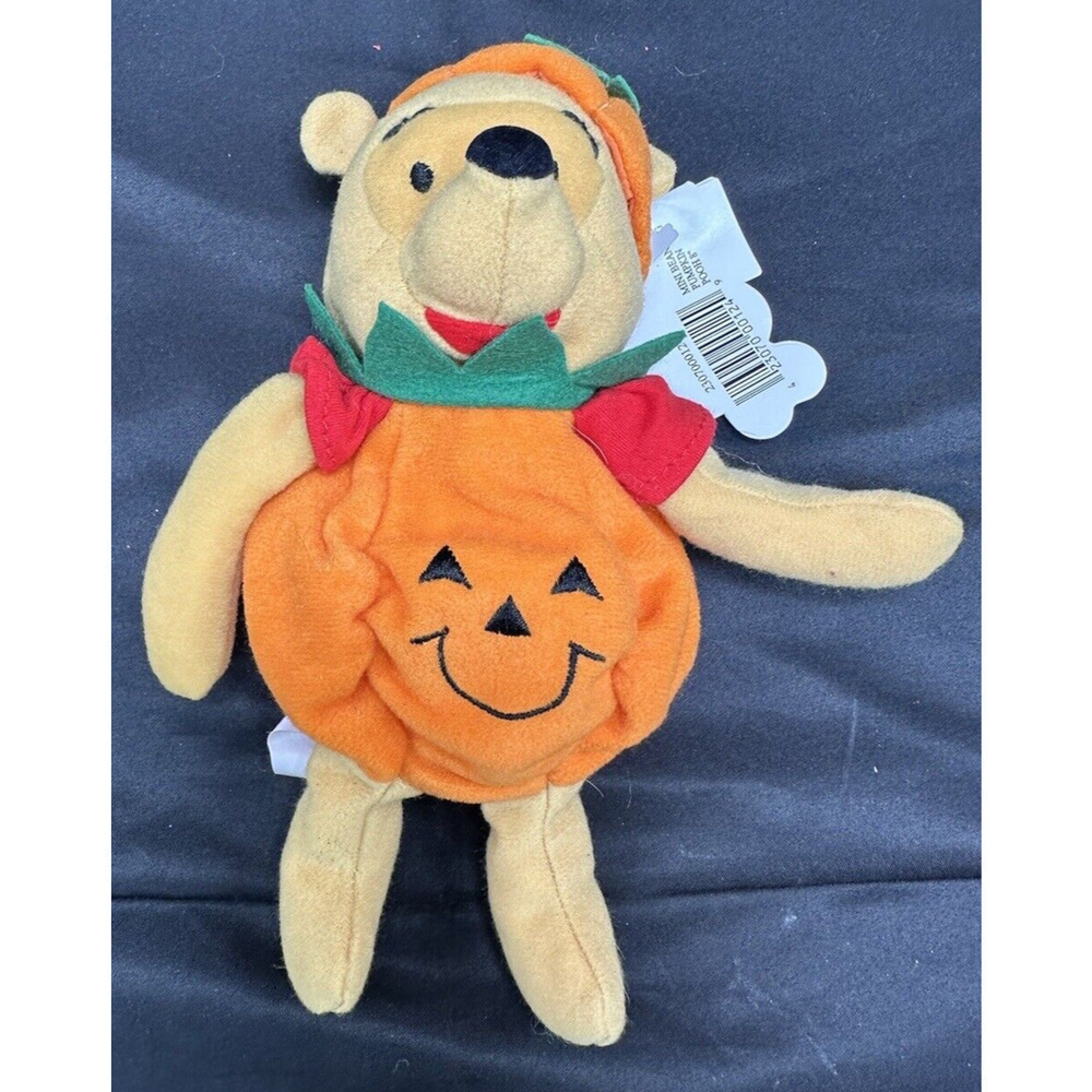 VINTAGE Disney Pumpkin Pooh - Bean Bag / Beanie - New! MWMT!